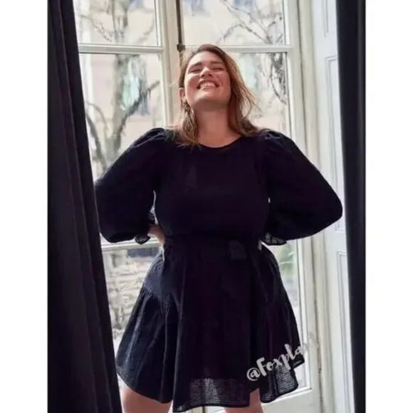 NEW Eloquii‎ 100% cotton black Textured Cotton Easy Day Dress, 22 - Picture 1 of 16